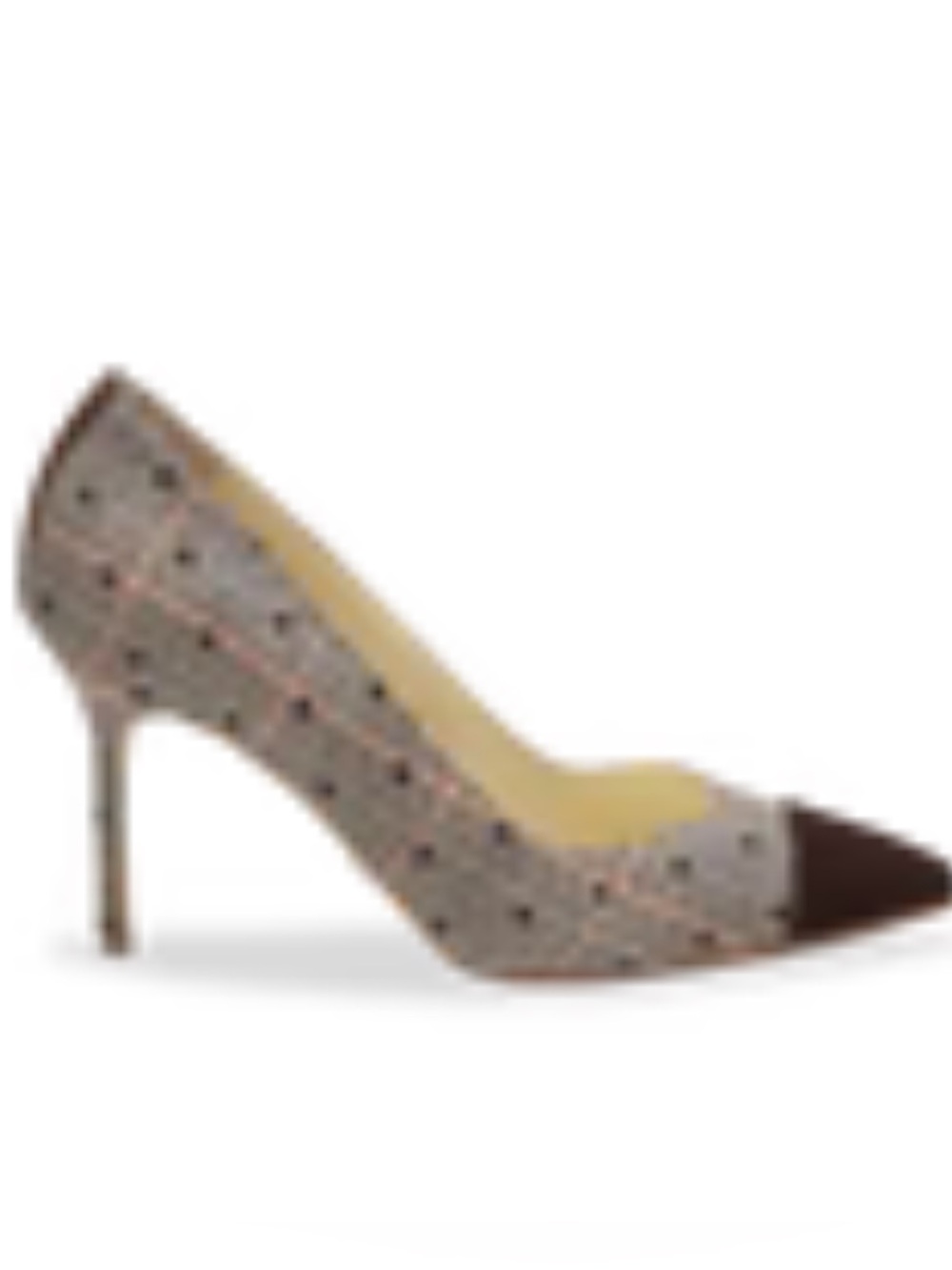 SARAH FLINT perfect pump 85mm espresso glen plaid -6.5-NIB!